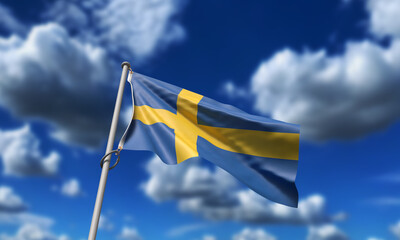 sweden swedish country national flag blue sky cloudy background wallpaper copy space celebration 6 sixth june day date month sweden swedish country national cross 6 sixth june month banner copy space 