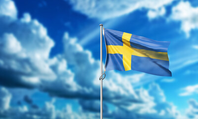Sweden flag national country sweden swedish flag country europa culture patriotism background copy space sweden swedish banner freedom stockholm 6 sixth june month national sweden freedom independence