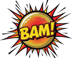 Bam! Comic Book Style Explosion with Halftone Effect