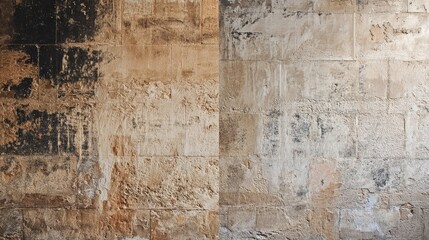 renewed. Contrasting wall textures showcase transformation, blending old and new with subtle elegance. real-estate listings.