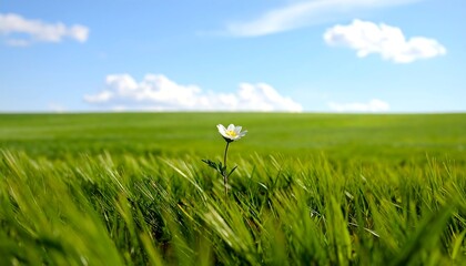 Single flower in field bright