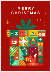 クリスマスカード プレゼント イラスト アイコン デザイングラデーション