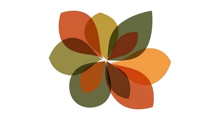 Abstract floral design with overlapping petals in warm autumn colors.