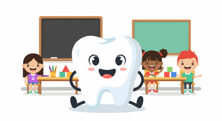 Cute Tooth at Kindergarten Classroom