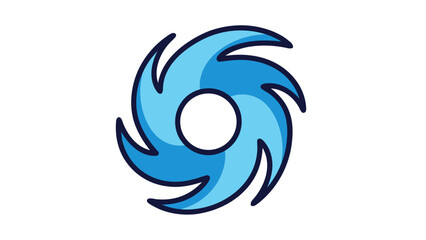 Blue Hurricane Icon - Stormy Weather Symbol