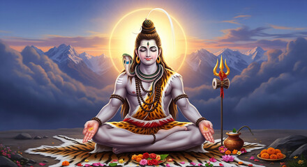Lord Shiva In Dhyan Mudra