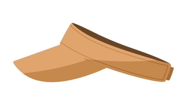 Brown Sun Visor Hat - Clean Vector Illustration