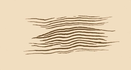 Hand drawn vector illustration of a pencil sketch on vintage brown paper texture with yellow and orange curve lines pattern art backdrop