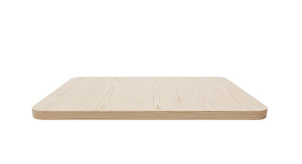 Rendered light wooden platform, soft edges, isolated against black backdrop
