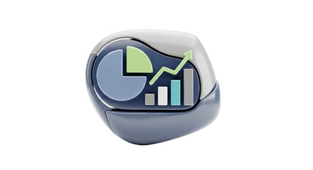 3 d data analysis icon business growth chart financial statistics
