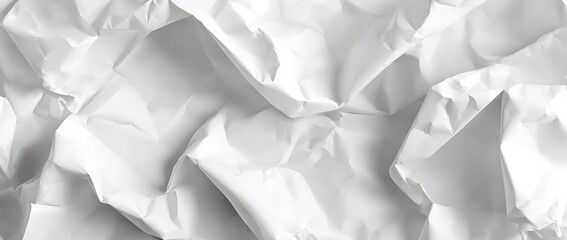 Obraz premium A close up view of crumpled white paper filling the frame with soft shadows and subtle textures