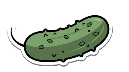 Cartoon Pickle with Cute Face Sticker
