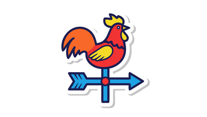 Cartoon Rooster Weather Vane Icon