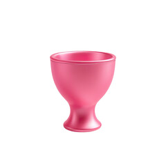 A single, vibrant pink, egg cup, rendered with subtle shading