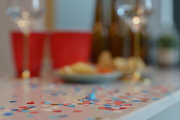 Colorful party decorations and festive atmosphere