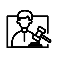 Judge Hearing Line Icon of Jury Duty Icon Set