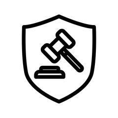 Legal Protection Line Icon of Jury Duty Icon Set
