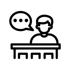 Court Testimony Line Icon of Jury Duty Icon Set