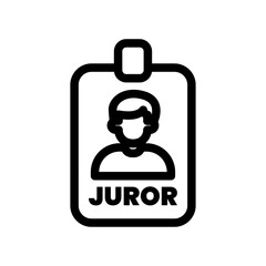 Juror Badge Line Icon of Jury Duty Icon Set