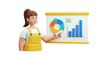 Businesswoman Presenting Data on a Whiteboard