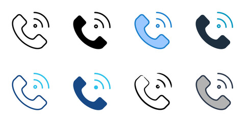 Fototapeta premium smart call icons set multiple style vector collection. 