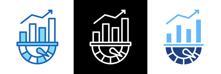 Fototapeta premium Kpi Tracking triplestyle icon