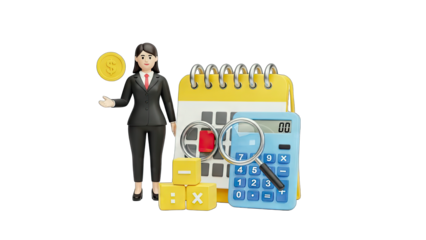 Businesswoman with Financial Tools: Accounting Concept
