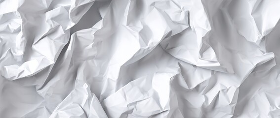 Obraz premium A close up view of crumpled white paper creating abstract patterns and textures in the light