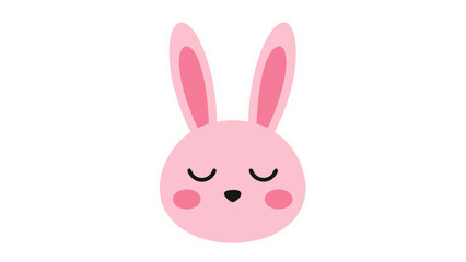 Cute Pink Bunny Face - Kawaii Rabbit Icon