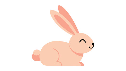 Cute Pink Cartoon Rabbit Illustration