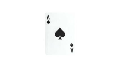 Ace of Spades playing card, centrally positioned against a stark black background