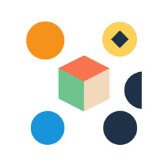 Obraz premium Brutalism shapes, abstract geometric forms, memphis geometric elements. Trendy minimalist basic figures, simple star, plants, lines and circles, modern swiss graphic design element vector set 