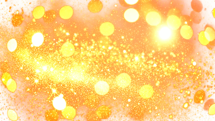 Radiant golden glitter and bokeh light overlay effect
