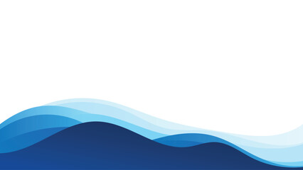Abstract Blue Ocean Wave Flow Vector Background with Smooth Curves and Modern Gradient Style