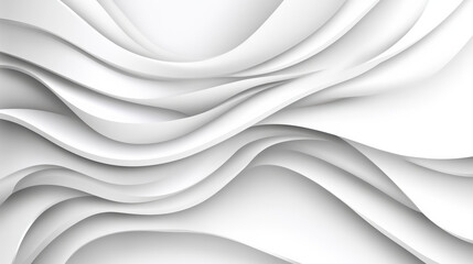 Obraz premium White layered paper waves abstract background flowing ribbons with soft shadow play