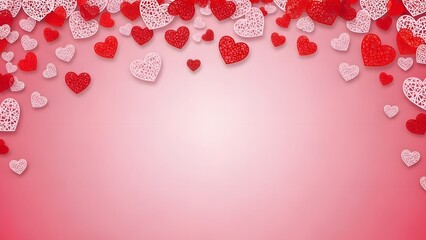 Valentine s day background with red and white hearts