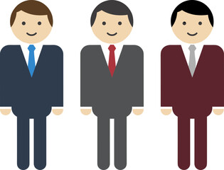 Simple Flat Design Businessman Character Illustration in Different Color Suit