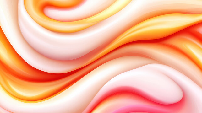 Smooth cream and orange abstract wave background with soft flowing gradient tones