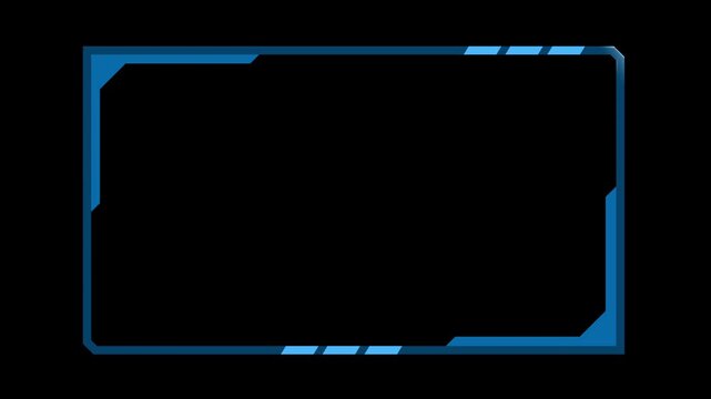 Blue Neon Webcam Overlay Frame For Live Streaming Loop