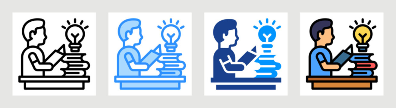 Self Directed Learning Icon Collection Set Multiple Style