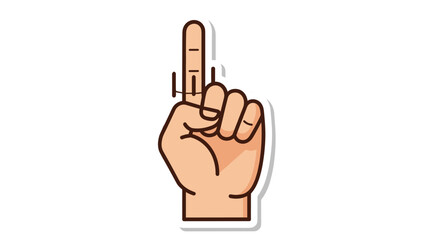 Index Finger Pointing Up Cartoon Sticker