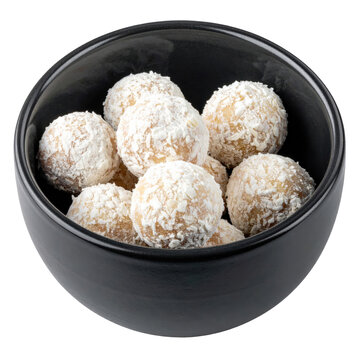 Traditional qurut balls, also known as dried yogurt balls, a central asian dairy product, isolated on a white background