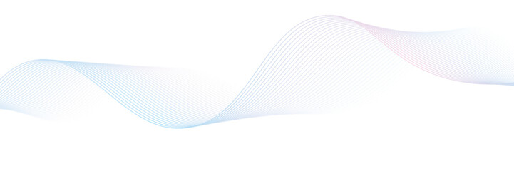 Fototapeta premium Abstract line wave banner design. illustration colorful wavy line on transparent background.