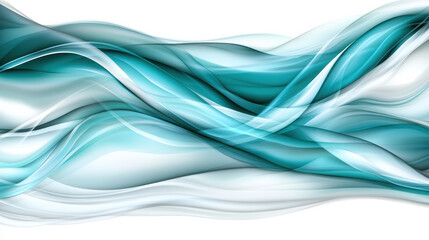 Fototapeta premium Flowing teal abstract wave layers with soft depth and graceful motion