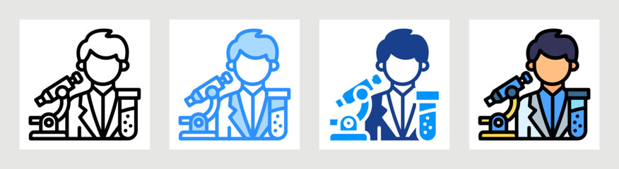 Lab Worker Icon Collection Set Multiple Style
