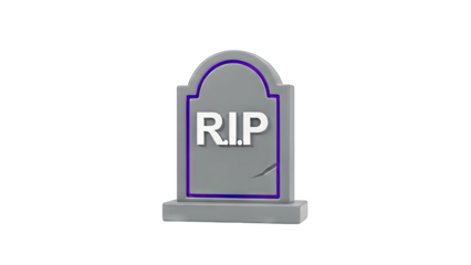 Tombstone with R.I.P. inscription on white background.