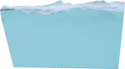 piece of blue cardboard paper tear isolated on white background