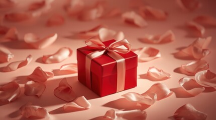 Elegant Romantic Gift Box with Rose Petals