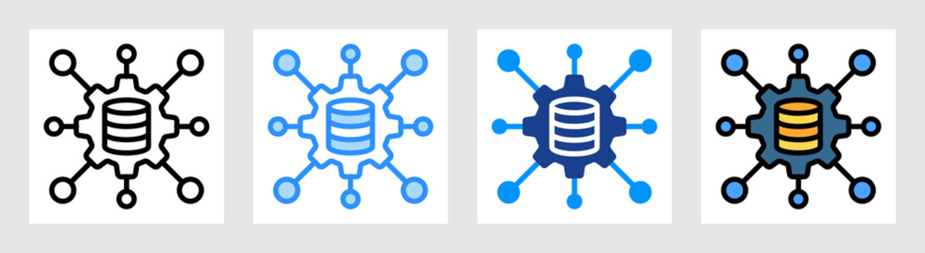 Data Framework Icon Collection Set Multiple Style