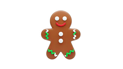 Gingerbread Man Isolated on White Background